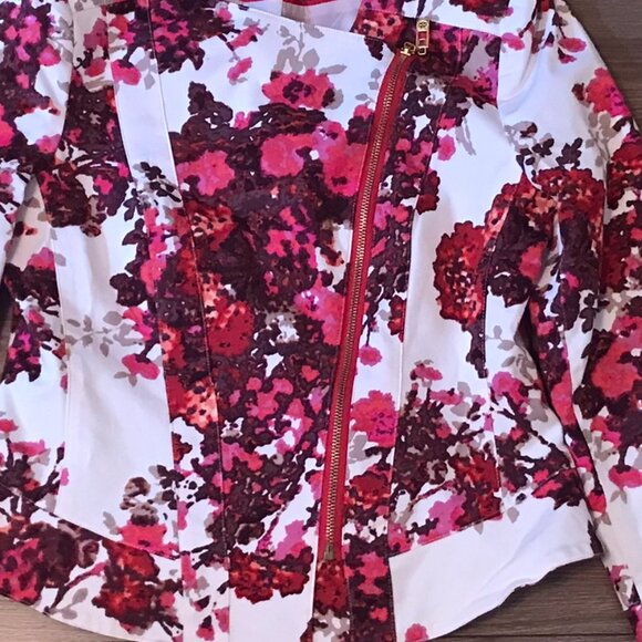 Mario Serrani Moto Blazer Jacket Floral Size 4 - Picture 6 of 6